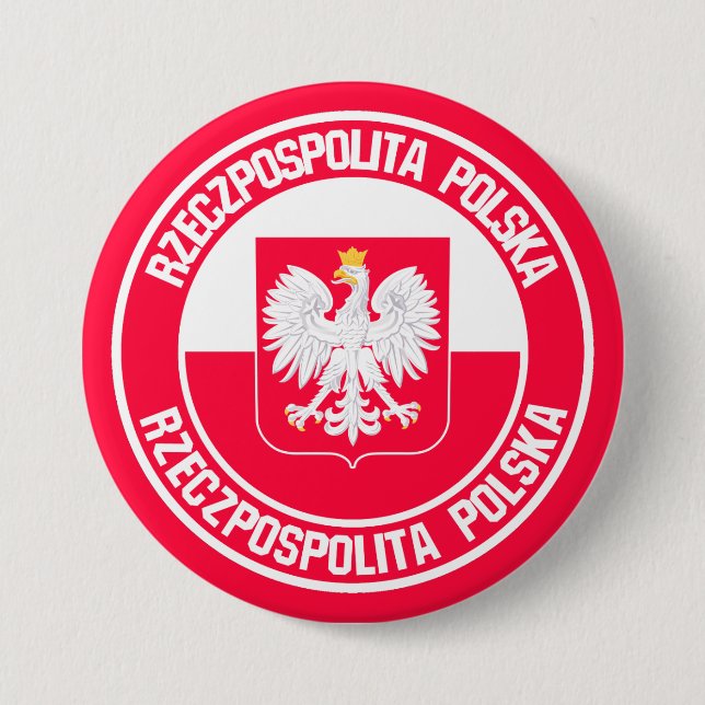 Poland Round Emblem Button (Front)