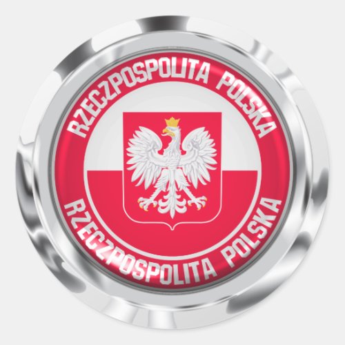 Poland Round Emblem Classic Round Sticker