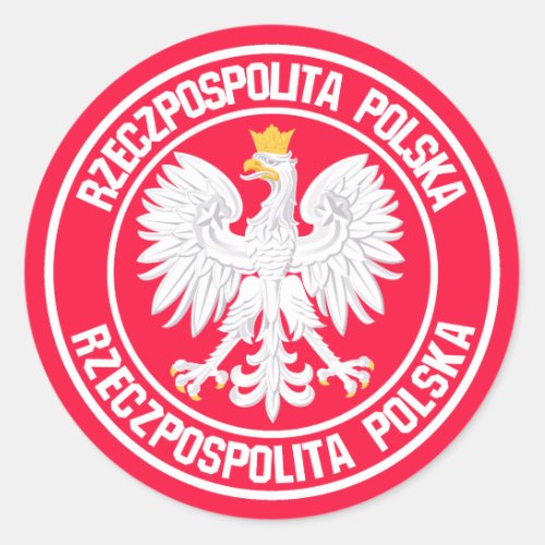 Poland Round Emblem Classic Round Sticker