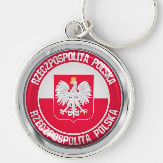 Poland Round Emblem Keychain (Front)