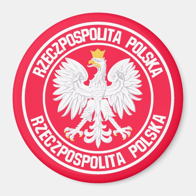 Poland Round Emblem Magnet (Front)
