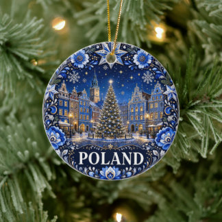 Poland Scenic Keepsake Holiday Ceramic Ornament