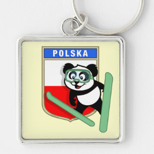 Poland Ski-jumping Panda Keychain