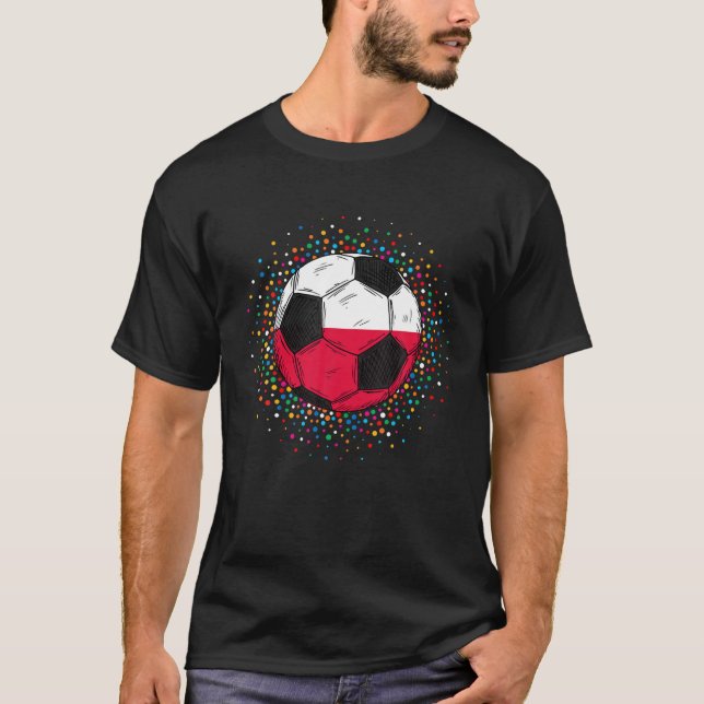 Poland Soccer Team National Flag Football Jersey P T-Shirt (Front)