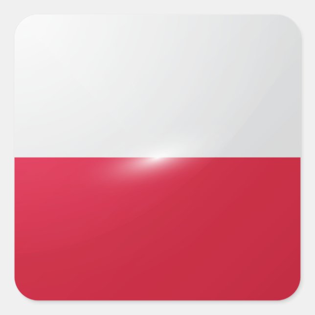 Poland square glossy flag sticker (Front)