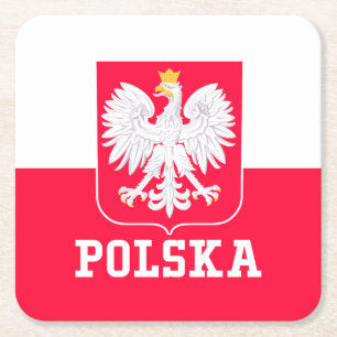 Poland Square Paper Coaster