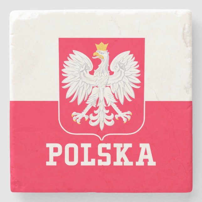 Poland Stone Coaster (Front)
