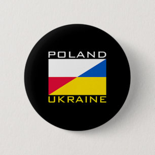 Poland Ukraine Flag Support Friendship Neighbor Button