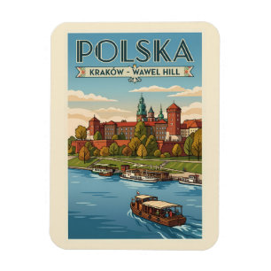 Poland Wawel Royal Castle Illustration Travel Art Magnet