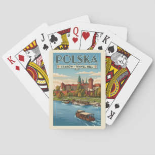 Poland Wawel Royal Castle Illustration Travel Art  Poker Cards