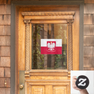 Poland Window Sign, Emblem, Cling, Polish Flag Cling