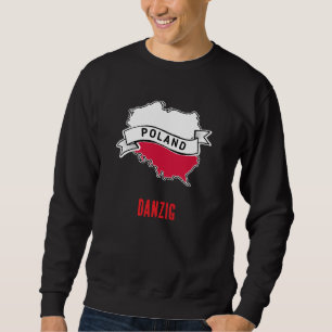 Poland with map and flag  sweatshirt