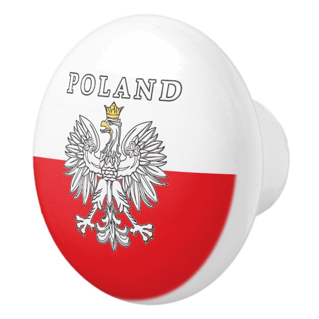 Poland With Polish Eagle Ceramic Knob (Right)