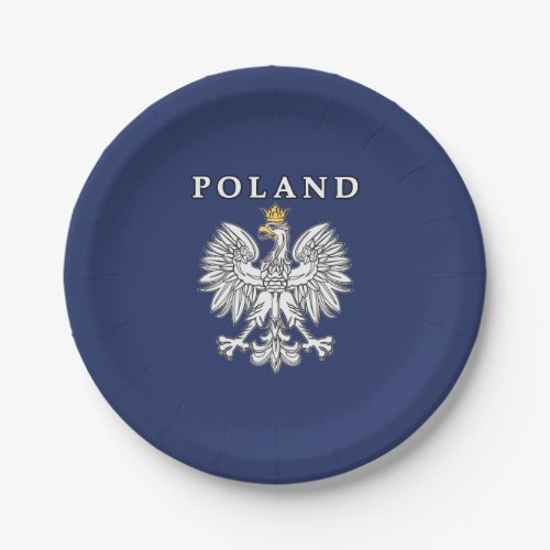 Poland With Polish Eagle Paper Plates