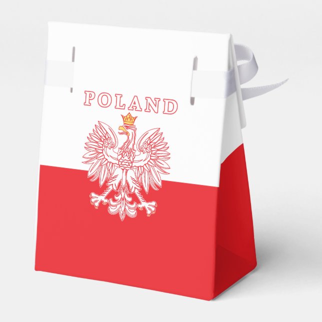 Poland With Red Polish Eagle Favor Boxes (Back Side)