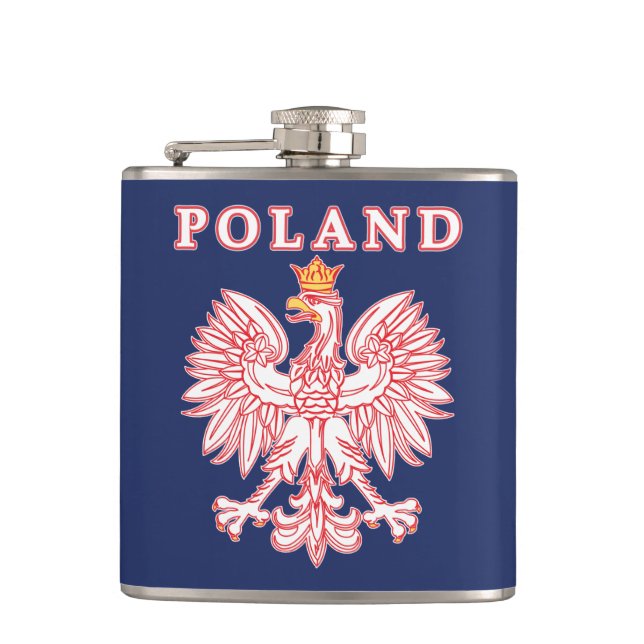 Poland With Red Polish Eagle Flask (Front)