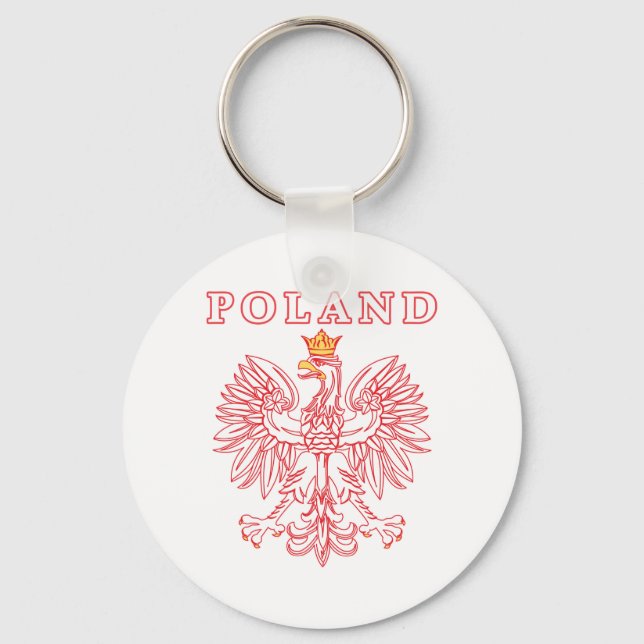 Poland With Red Polish Eagle Keychain (Front)