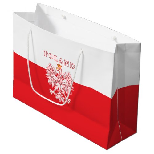 Poland With Red Polish Eagle Large Gift Bag