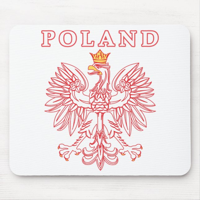 Poland With Red Polish Eagle Mouse Pad (Front)