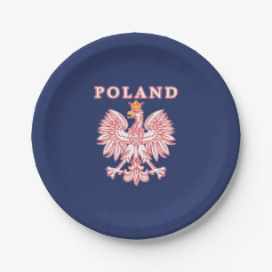 Poland With Red Polish Eagle Paper Plates