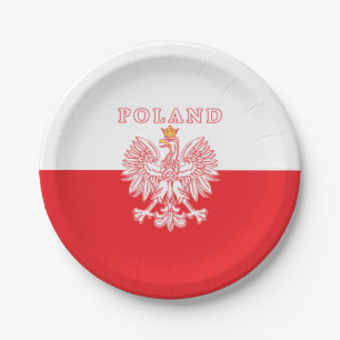 Poland With Red Polish Eagle Paper Plates