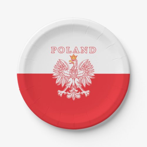 Poland With Red Polish Eagle Paper Plates