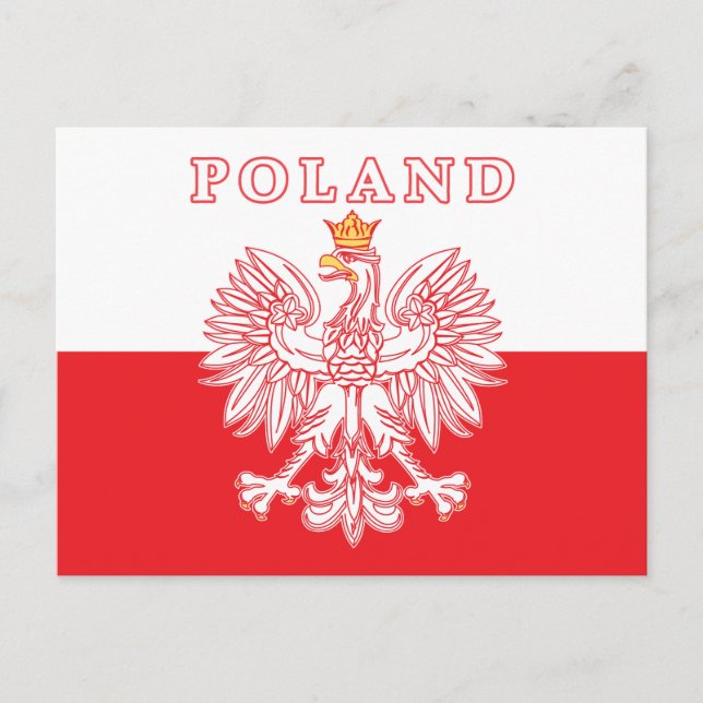 Poland With Red Polish Eagle Postcard (Front)