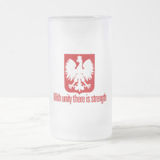 Poland-With unity Strength Frosted Glass Beer Mug