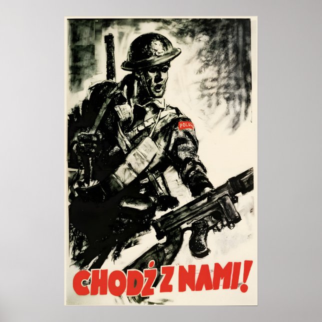Poland WWII Propaganda Poster Come With Us (Front)