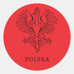 Poland's White Eagle Contemporary State Emblem  Classic Round Sticker