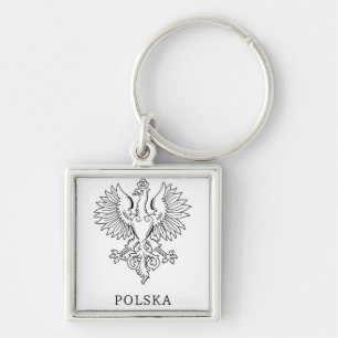 Poland's White Eagle Contemporary State Emblem  Keychain