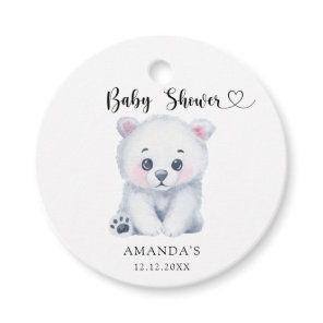 Polar baby bear - Baby Shower Favor Tags