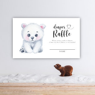 Polar baby bear - diaper raffle enclosure card