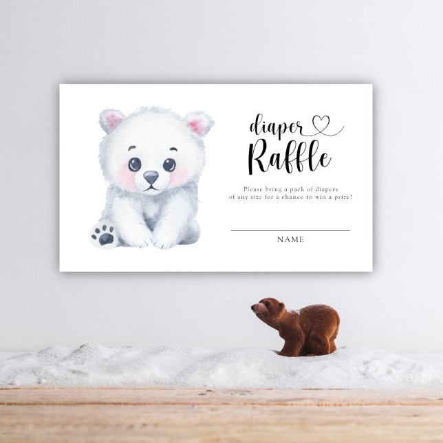 Polar baby bear - diaper raffle enclosure card (Creator Uploaded)