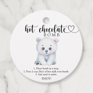 Polar baby bear - Hot chocolate bomb Favor Tags