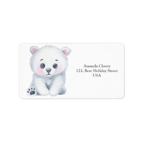 Polar baby bear label