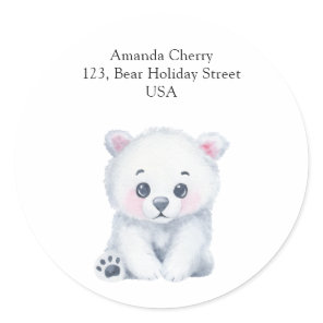 Polar baby bear - shipping label