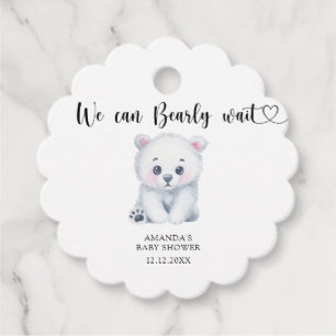 Polar baby bear - we can bearly wait favor tags