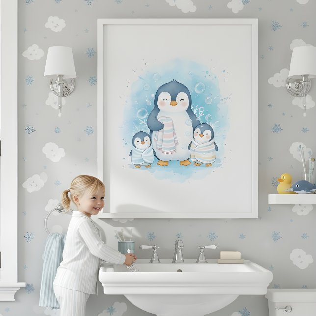 Polar Bath Time Kids Bathroom Wall Art (Creator Uploaded)