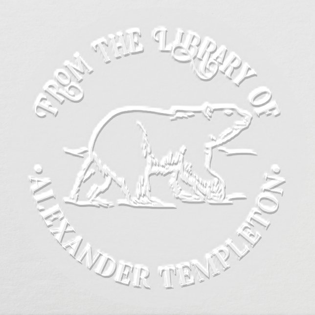 Polar Bear #2 Library Book Name Embosser (Design)