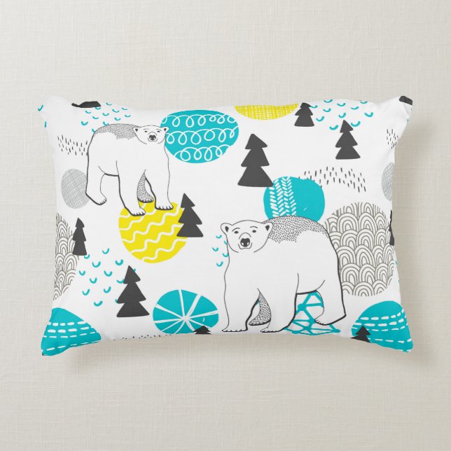 Polar bear accent pillow (Front)