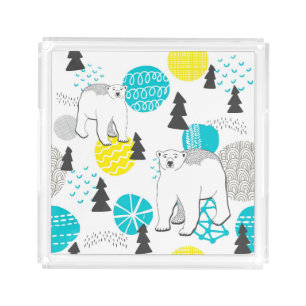 Polar bear acrylic tray