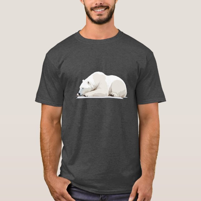 Polar Bear Adorable Cute Animal Sleeping Relaxing  T-Shirt (Front)