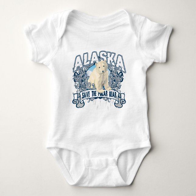 Polar Bear Alaska Baby Bodysuit (Front)