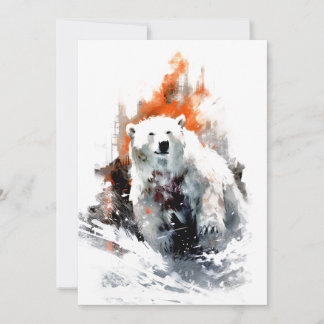 Polar Bear American Wild Animal  Holiday Card