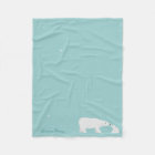 Polar Bear and Baby Cub Fleece Blanket