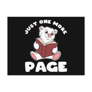 Polar Bear and Books Just One More Page Postcard