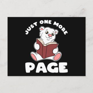 Polar Bear and Books Just One More Page Postcard