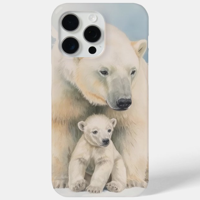 Polar Bear and Cub Arctic Elegance Case-Mate iPhone Case (Back)
