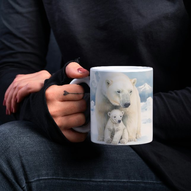 Polar Bear and Cub Arctic Elegance Coffee Mug (Creator Uploaded)